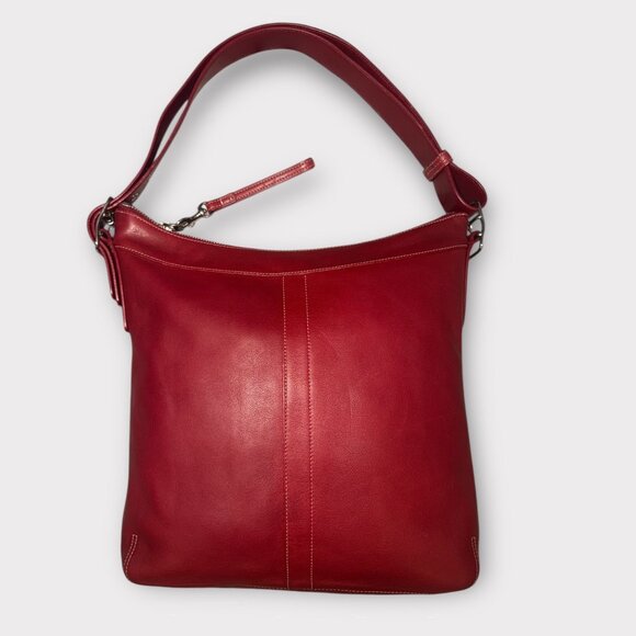 VTG Coach Legacy Slim Gallery Tote 9188 Red Leather Nickel Convertible Bag Y2K - Picture 3 of 8